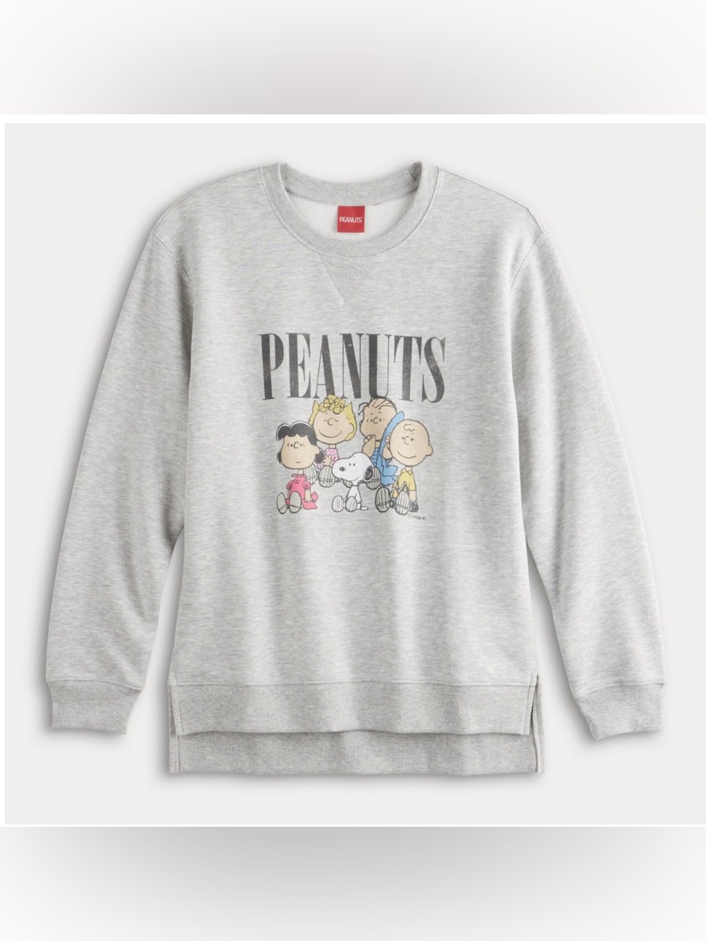 Peanuts Snoopy Graphic Sweatshirt Womens Large Gray
